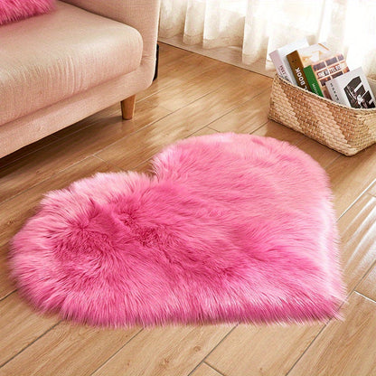 Liora — Soft Heart-Shaped Plush Rug with Non-Slip Backing