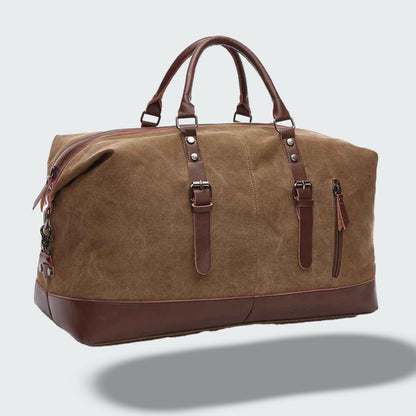 Soren — Durable Waxed Canvas Travel Duffle Bag with Leather Accents