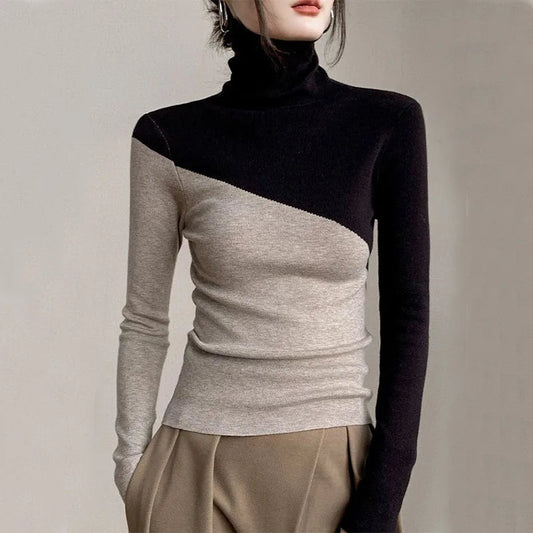 Kairo — Two-Tone Split Sweater with Tailored Fit and Soft Knit