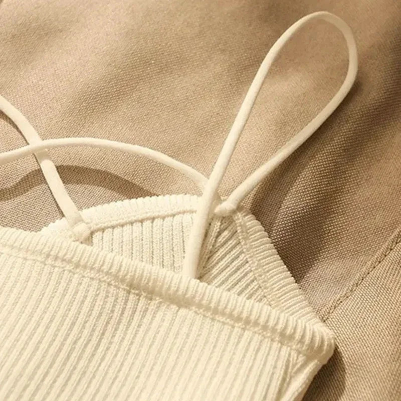 Marenna — Fine-Gauge Knit Crop Top with Gold Accents