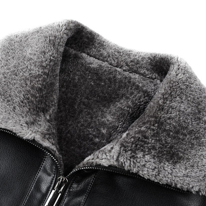 Mercer Leather Shearling Jacket — Premium Warm Leather Outerwear
