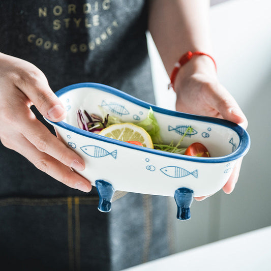 Liora — Mini Ceramic Bathtub Bowl with Vintage Clawfoot Design