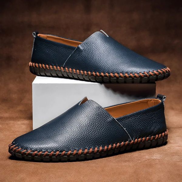 Larko — Men's Soft Pebbled Leather Loafers with Flexible Sole