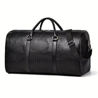 Soren Duffle — Croc-Embossed Vegan Leather Travel Bag with Durable Design