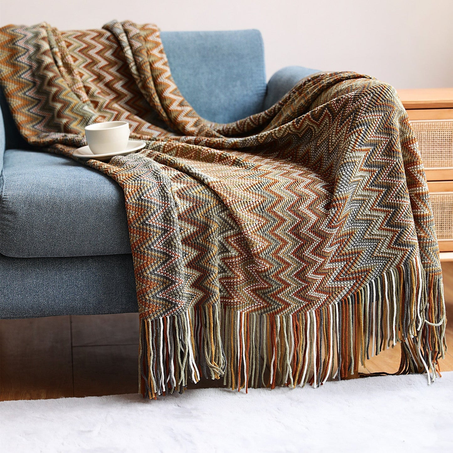 Owen Colorful Chevron Coverlet™ — Wrap Yourself in Bold, Boho Luxury That Wows Every Room