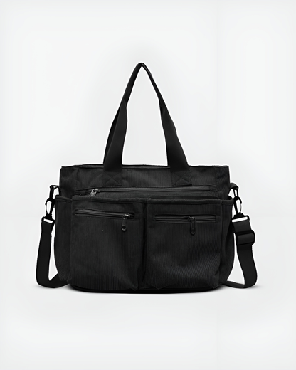 Lornell Cord Tote — Spacious Everyday Bag with Organized Storage