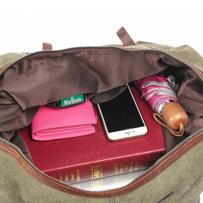 Soren — Durable Waxed Canvas Travel Duffle Bag with Leather Accents