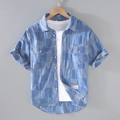 Lomell Shirt — Lightweight Checkered Cotton Blend with Dual Pockets