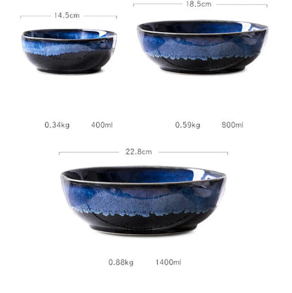 Liora — Blue Ceramic Bowl with Durable Glazed Finish