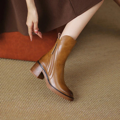 Elevon — Vegan Leather Ankle Boots with Double Side Zippers