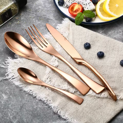 Stainless Steel Flatware Set™ — Elevate Every Meal with Comfort, Style, and Effortless Clean-Up