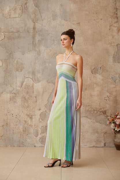 Halterneck Shimmer Dress™ — Own Every Room with Unstoppable, Weightless Glamour