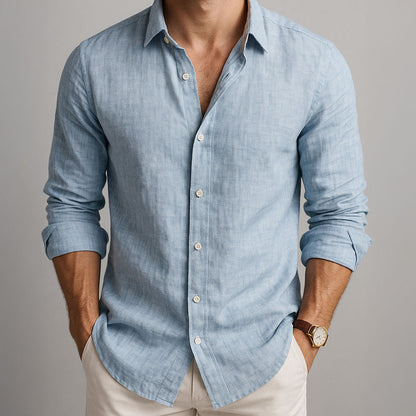 Corbin Linen Shirt — Breathable Cotton-Linen Blend for Year-Round Comfort
