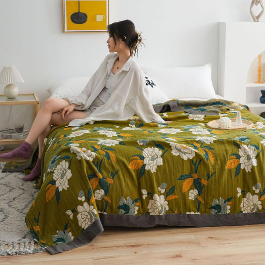 Moss Floral Cotton Quilt™ — Wrap Yourself in Featherlight Comfort and Serene Botanical Bliss