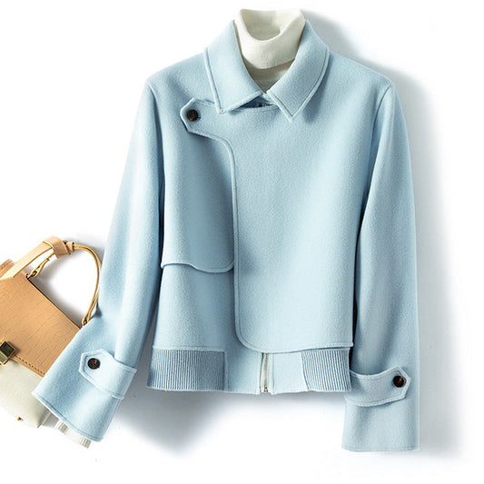 Brynna Wool Jacket — Cropped Wool Coat with Modern Structured Fit