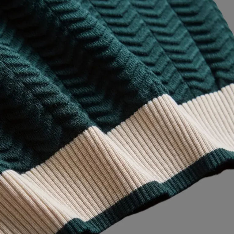 Chevron Jacquard Knit Tee™ — Own Every Moment with Vintage Swagger and Unstoppable Comfort