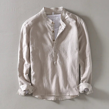 Renlo — Lightweight Linen Shirt with Mandarin Collar for Comfort