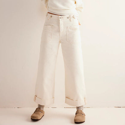 Larkyn — Vintage Light Wash High-Rise Wide Leg Jeans