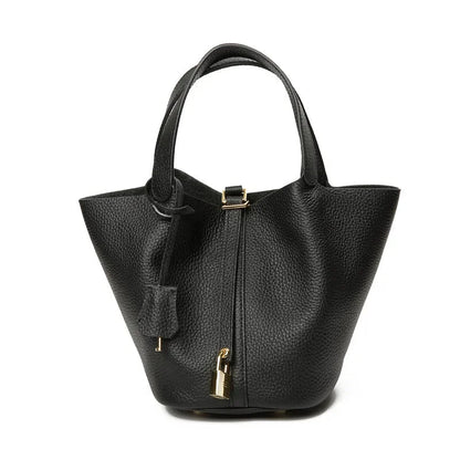 Liora — Handmade Full-Grain Leather Handbag with Zip Closure