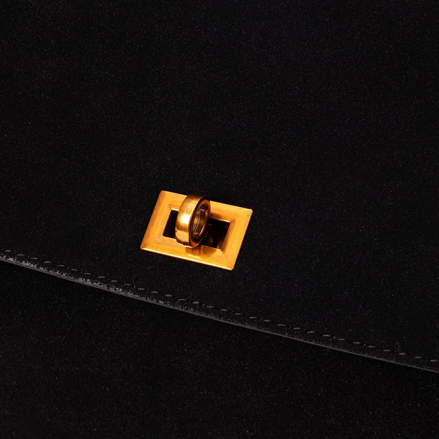 Liora Tote — Faux Suede Shoulder Bag with Turn Lock Closure