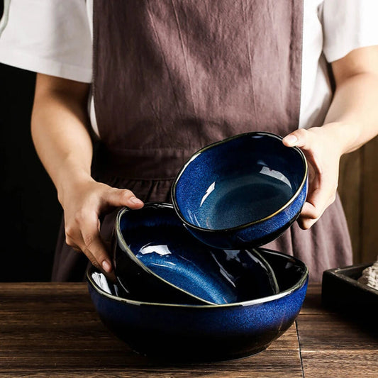 Liora — Blue Ceramic Bowl with Durable Glazed Finish