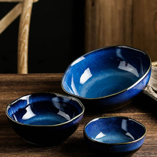 Liora — Blue Ceramic Bowl with Durable Glazed Finish