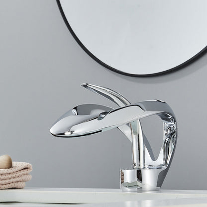 Odda — Modern Waterfall Bathroom Sink Faucet with Single Lever Design