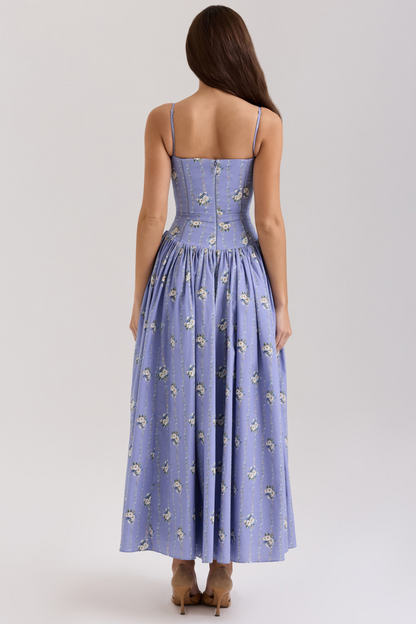 Norla — Cotton Midi Sundress with Vintage Rose Print