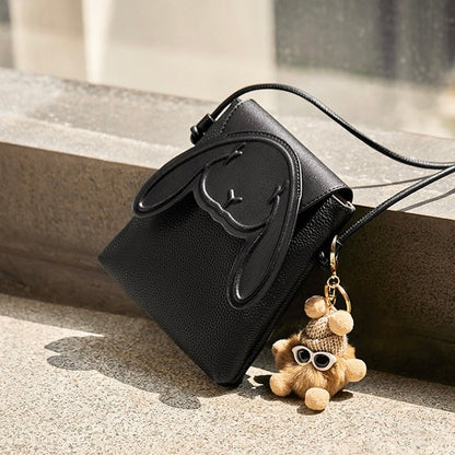Liora — Women's Genuine Leather Mini Crossbody Phone Bag with Rabbit Design