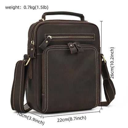 Logan Messenger — Full-Grain Leather Bag with Tablet Pocket