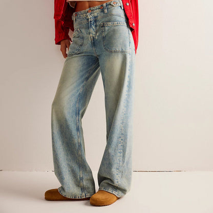 Larkyn — Vintage Light Wash High-Rise Wide Leg Jeans