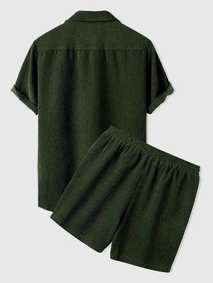 Avenlea — Ribbed Velvet Corduroy Shirt and Shorts Set
