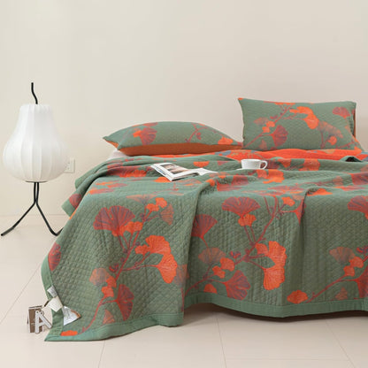 Elara — Reversible Botanical Cotton Quilt Bedding Set