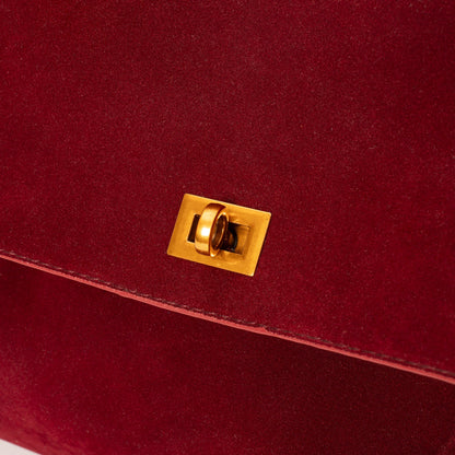 Liora Tote — Faux Suede Shoulder Bag with Turn Lock Closure