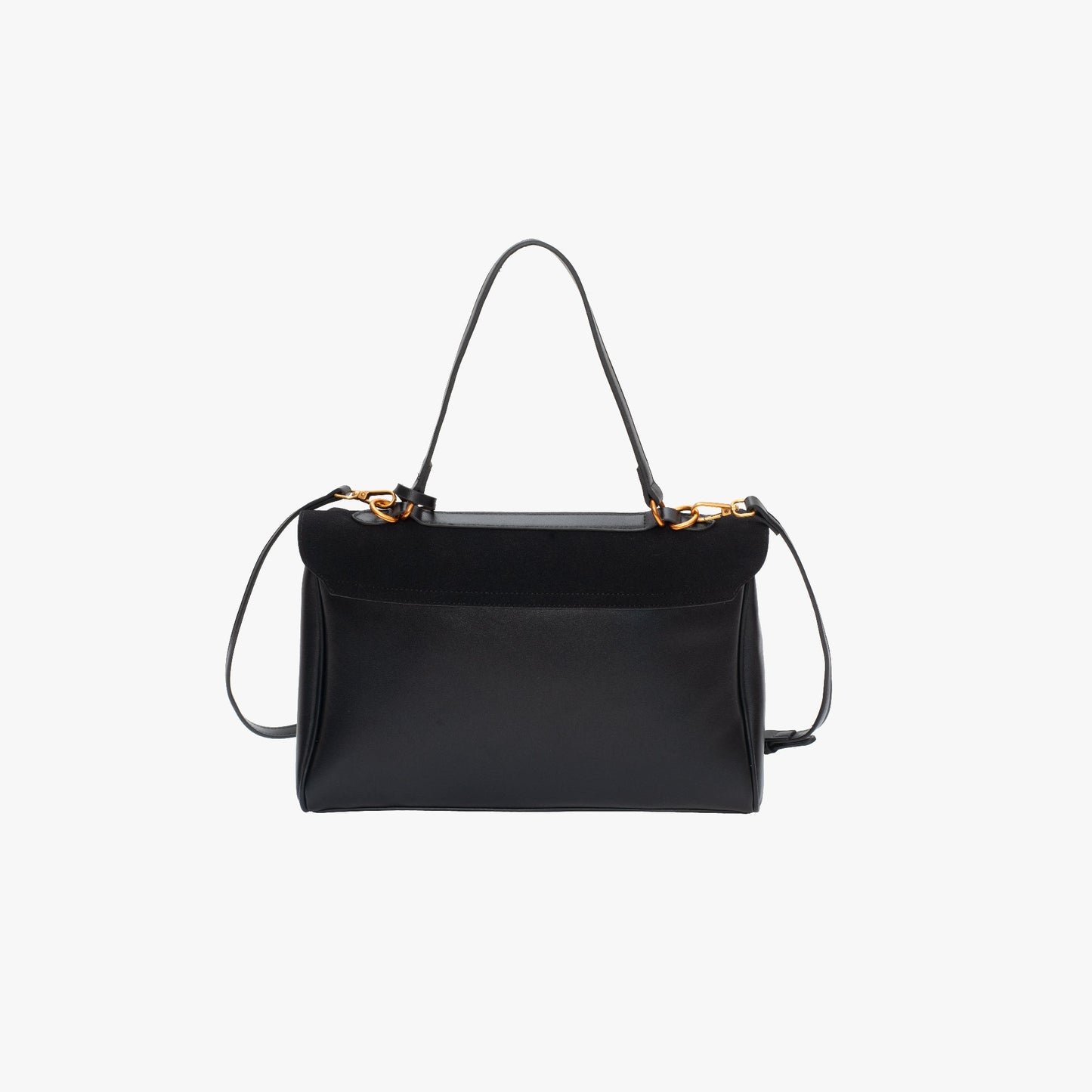 Liora Tote — Faux Suede Shoulder Bag with Turn Lock Closure