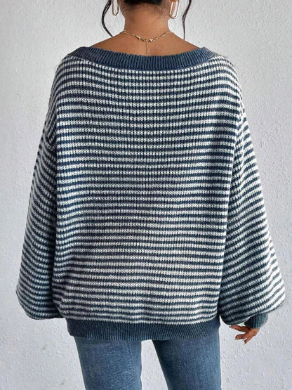 Elowen — Oversized Drop-Shoulder Knit Sweater for Cozy Layering