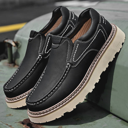 Elara — Genuine Leather Orthopedic Loafers with Slip-Resistant Sole