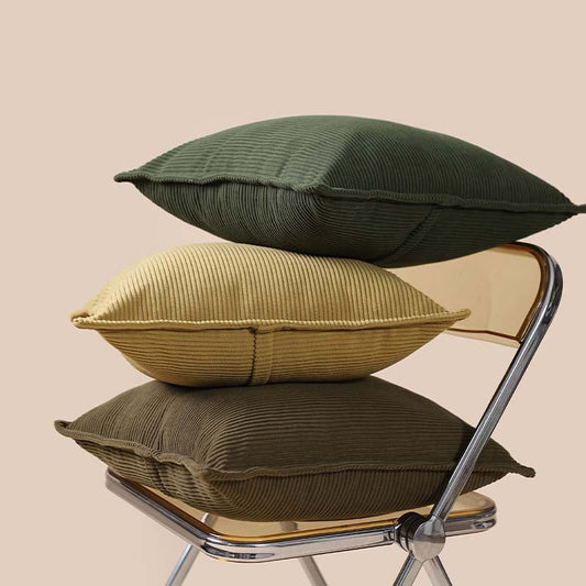 Velora — Ribbed Corduroy Throw Pillow with Earthy Tones
