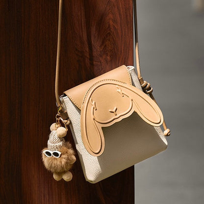 Liora — Women's Genuine Leather Mini Crossbody Phone Bag with Rabbit Design