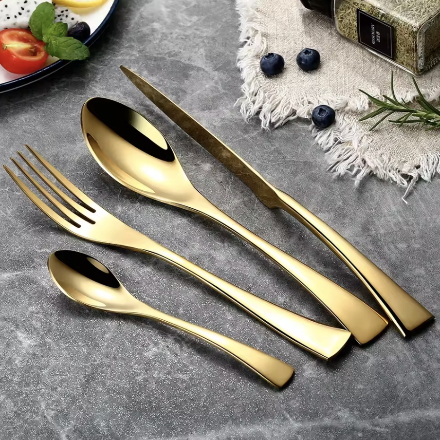 Stainless Steel Flatware Set™ — Elevate Every Meal with Comfort, Style, and Effortless Clean-Up