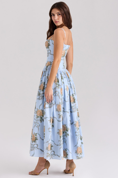 Norla — Cotton Midi Sundress with Vintage Rose Print