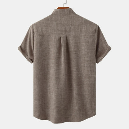 Linton — Lightweight Cotton-Linen Summer Shirt with Mandarin Collar