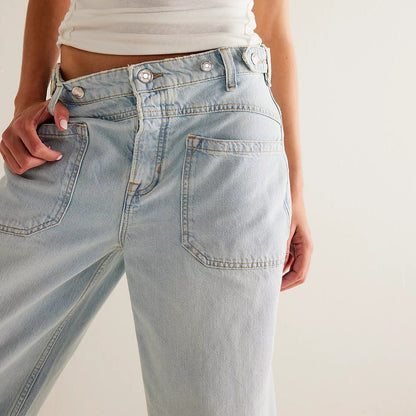 Larkyn — Vintage Light Wash High-Rise Wide Leg Jeans