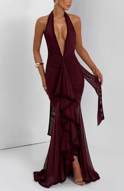 Quorvix Maxi Dress - Cherry Lacquer