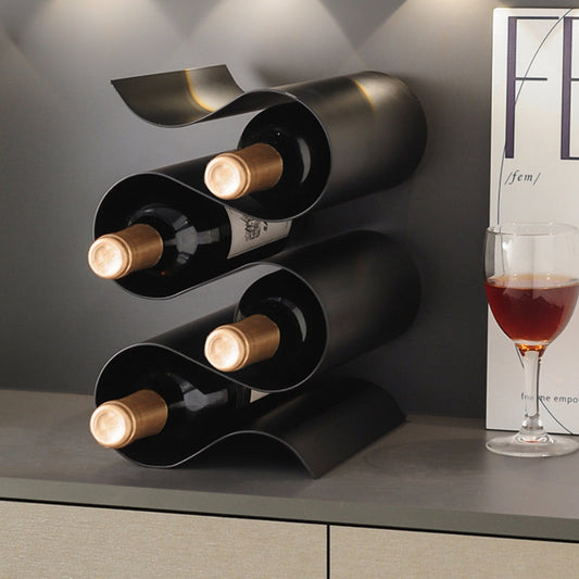 Virello — S-Shaped Metal Wine Rack with Modern Sculptural Design