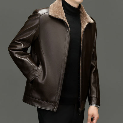 Mercer Leather Shearling Jacket — Premium Warm Leather Outerwear