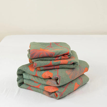 Elara — Reversible Botanical Cotton Quilt Bedding Set