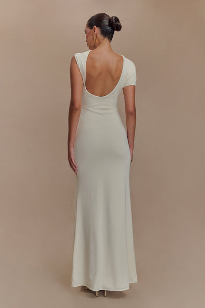 Zentara Slinky Maxi Dress With Hardware - Ivory
