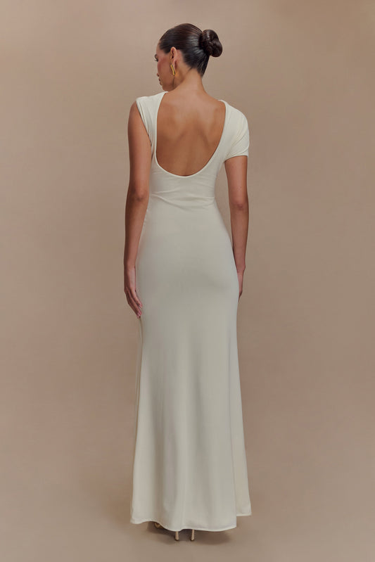 Zentara Slinky Maxi Dress With Hardware - Ivory