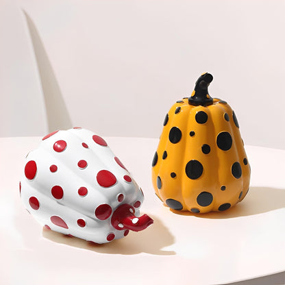 Liora — Polka Dot Resin Pumpkin Decor with Glossy Finish